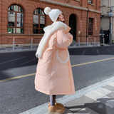 现货！兔耳朵拆卸帽设计款时尚学生长款羽绒服278-8821-P315K468，女装羽绒服，三七家