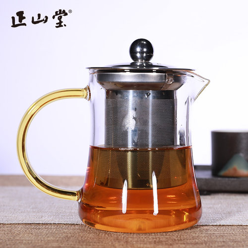 山堂君子泡茶壶玻璃304不锈钢