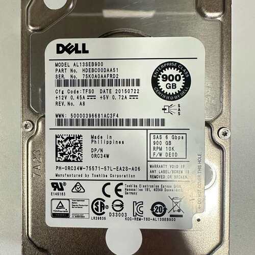 Dell/戴尔 900G SAS 10K 0RC34W DE--议价商品