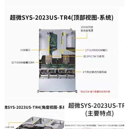 超微2023US-TRT双路AMD EPYC 7003 2U--议价商品