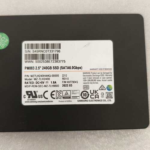 三星PM883 240G 企业级固态硬盘 SSD 三星P--议价商品
