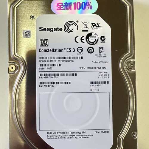 全新Seagate/希捷 ST2000NM0033 2T E--议价商品