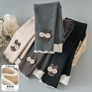 女童加绒打底裤秋冬2026新款儿童秋季外穿一体绒裤子宝宝长裤薄绒