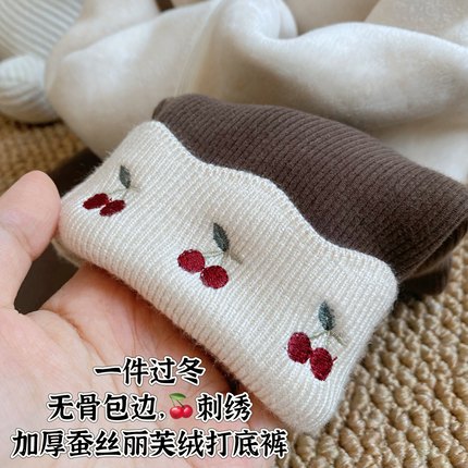 女童加绒打底裤秋冬季儿童女孩一体绒加厚外穿裤子女宝宝冬装棉裤