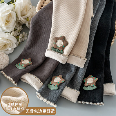 无骨一体绒女童加绒打底裤