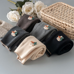 女童秋装裤子2025新款薄绒儿童外穿加绒打底裤宝宝洋气秋冬款保暖