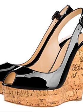 ZK wedge sandals女鞋时尚坡跟女鞋鱼嘴高跟凉鞋 标准码34-45码