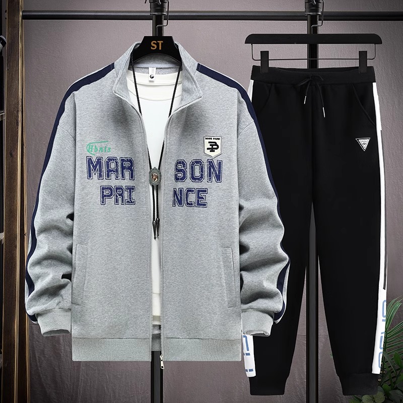 春秋季开衫卫衣男孩13初高中学生帅气外套15岁青少年大童运动套装