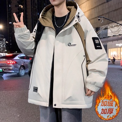 不起球不褪色加绒加厚夹克外套