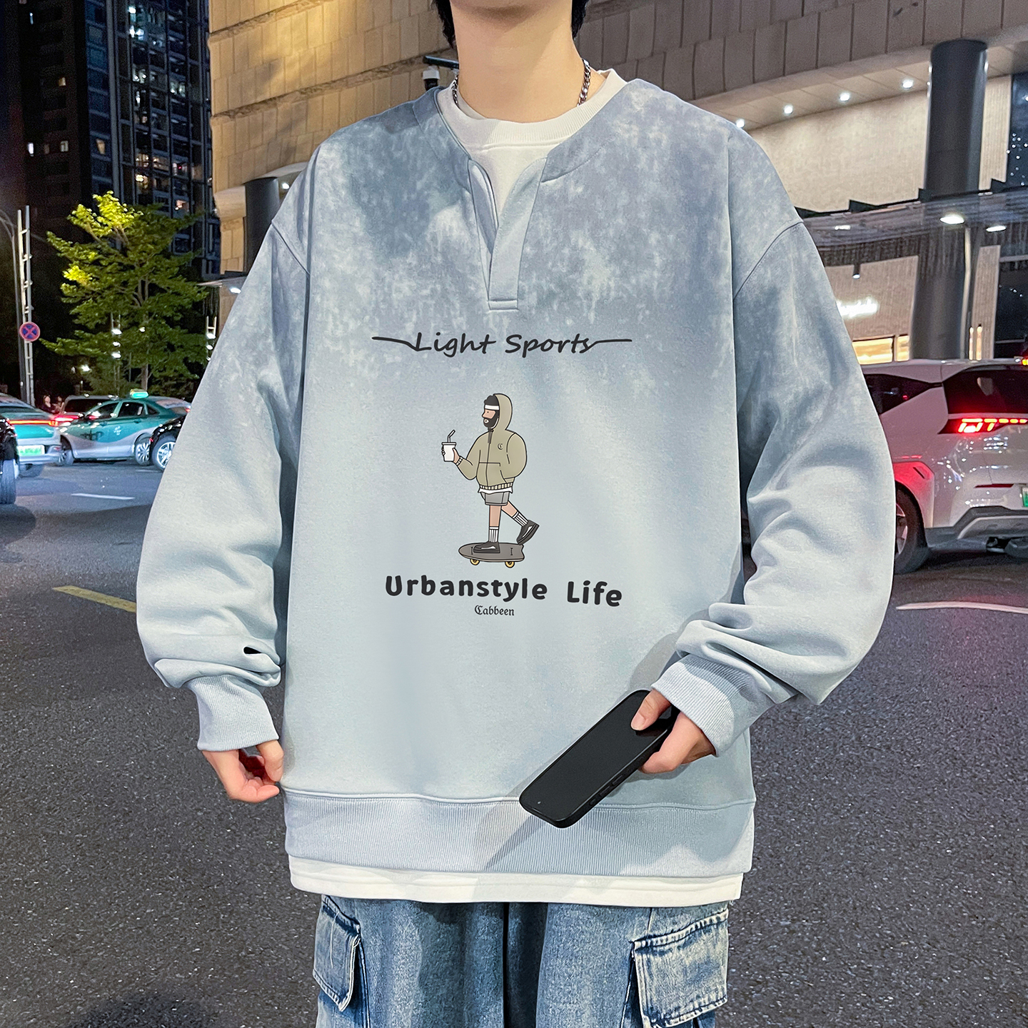 不起球不褪色圆领长袖卫衣