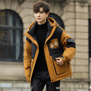 冬季羽绒棉服12岁男孩青少年学生13帅气棉衣外套15大童装加厚棉袄