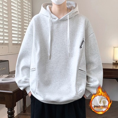 不起球不褪色加绒加厚连帽卫衣