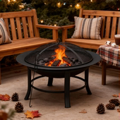 家用篝火盆围炉煮茶无烟碳烧烤架自用烧柴烧炭取暖盆新款 烤肉架