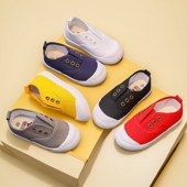 表演宝宝休闲 饼干鞋 男女儿童帆布鞋 一脚蹬幼儿园室内六一小白鞋