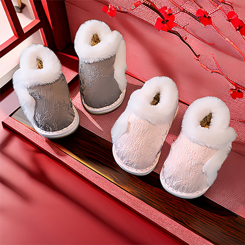 婴幼儿冬季千层底传统棉鞋毛毛鞋