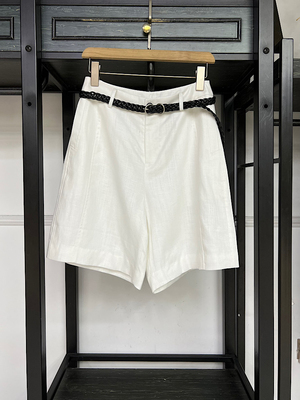 高级薄款柔软天丝麻阔腿短裤七蜜1665高腰休闲宽松显瘦女2025夏季