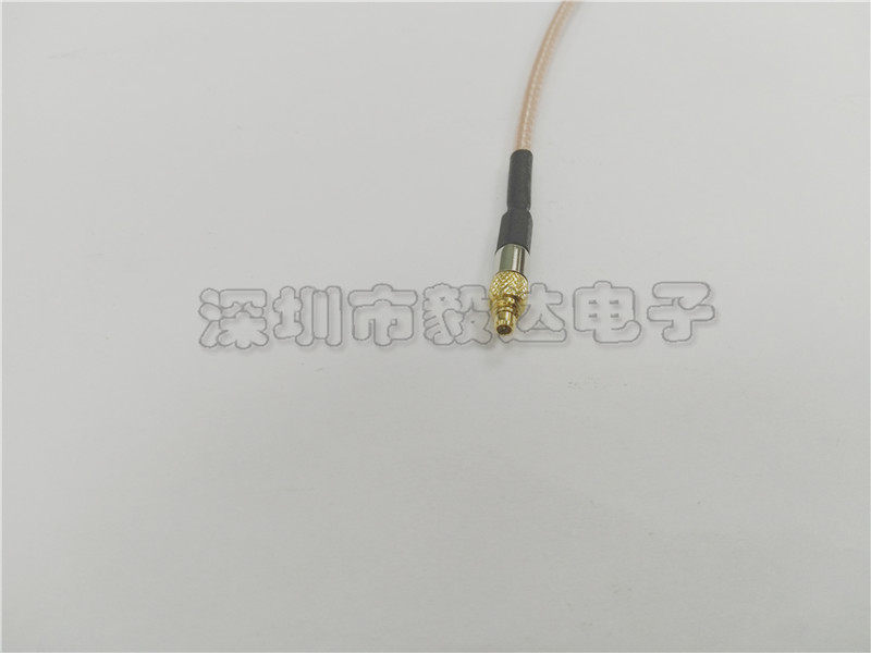 RF射频军工线MMCX公头转F母头穿板固定FKY英制75欧姆信号传输15CM