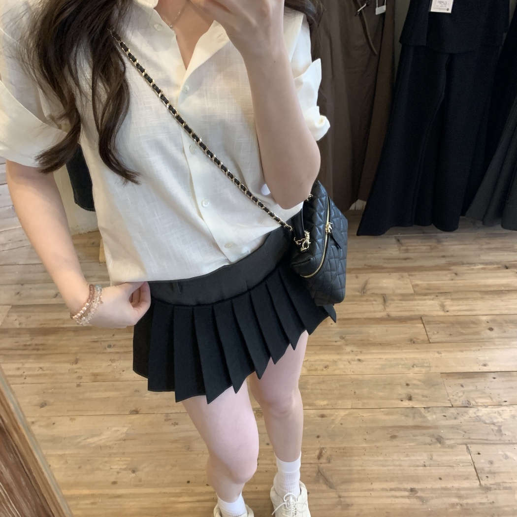 BOOMLIMIT 双腰头设计百褶网球裙裤中低腰两种穿法