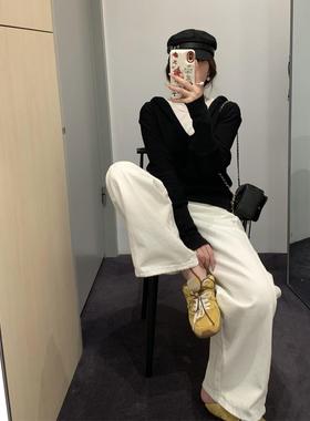 BOOMLIMIT Softself 超柔加绒深V连帽卫衣老钱风叠穿帽衫