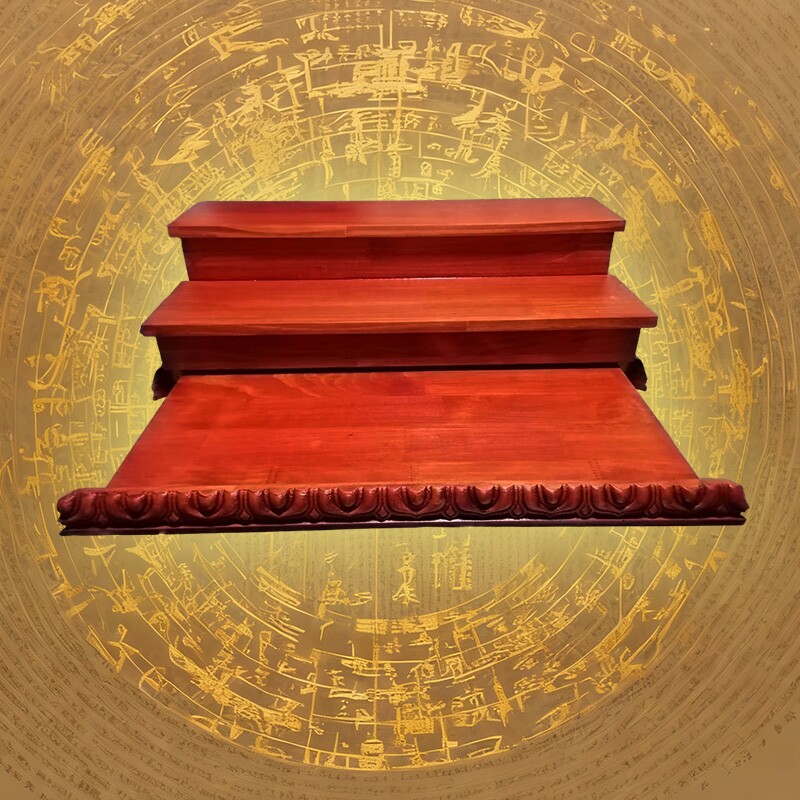 藏式两层莲花抽拉佛台佛龛供展示佛教工艺品