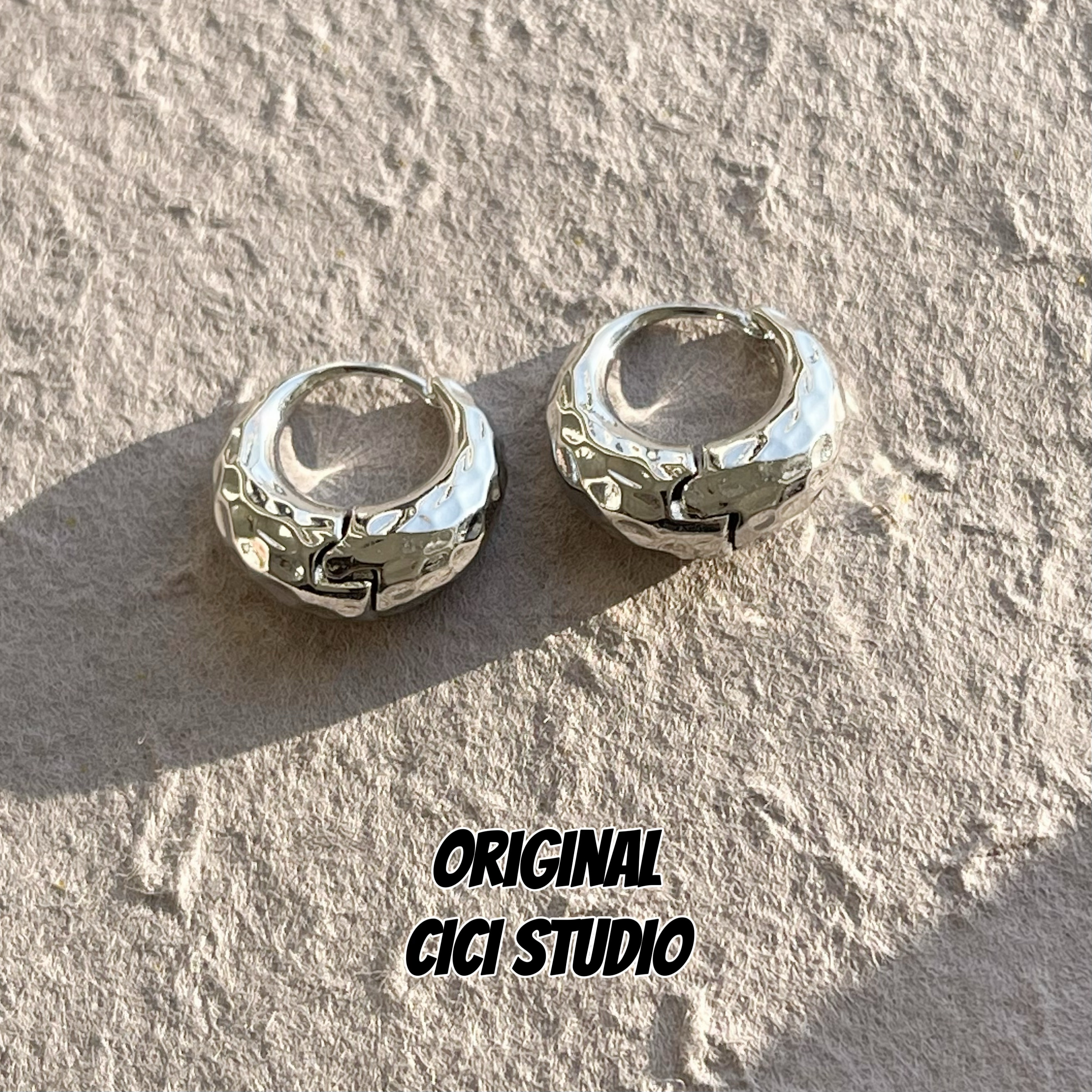 CICI STUDIO磷光感圈圈耳环女耳圈独特耳钉秋冬精致耳饰新款爆款
