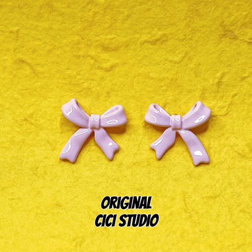 CICI STUDIO小众精工粉色立体蝴蝶结韩国多巴胺春夏耳饰耳钉女