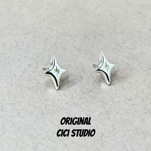 CICI STUDIO精工小众设计感ins金属感女高级感轻奢个性星星耳钉