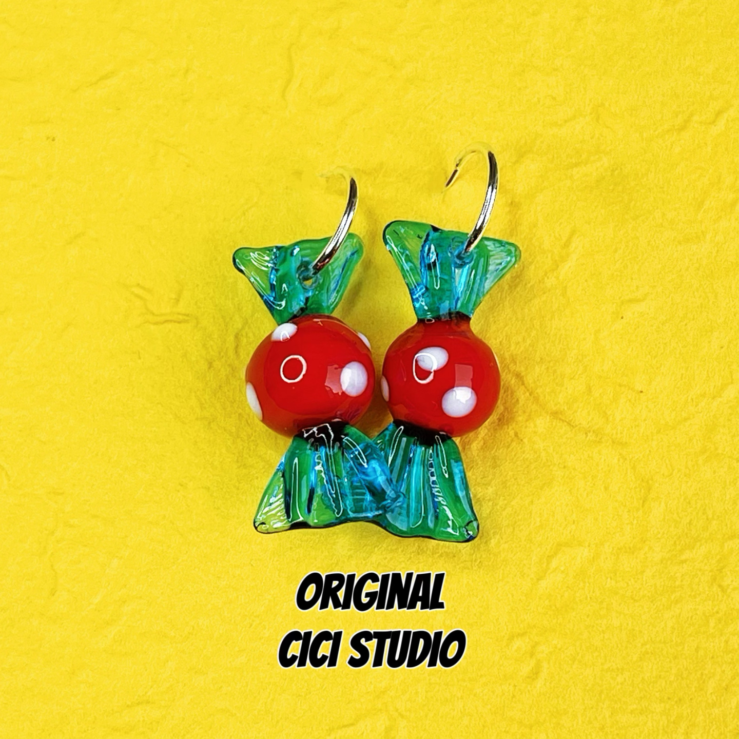CICI STUDIO复古小众潮流艺术ins多巴胺女波点糖果个性耳钉耳环