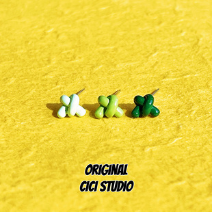 CICI STUDIO小众设计打结线条耳钉多巴胺耳饰潮流艺术ins极简耳钉