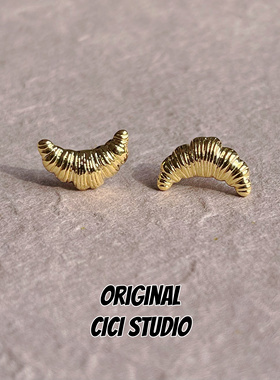 CICI STUDIO ins博主网红fvr同款牛角面包耳钉女春季新款小众耳钉
