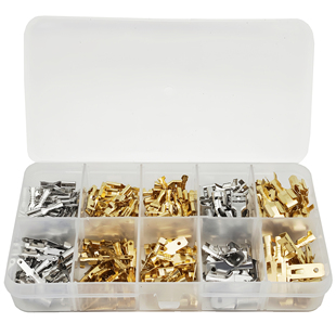 210个盒装 6.3mm公母对接接线端子插簧插片 电线铲形连接器2.8