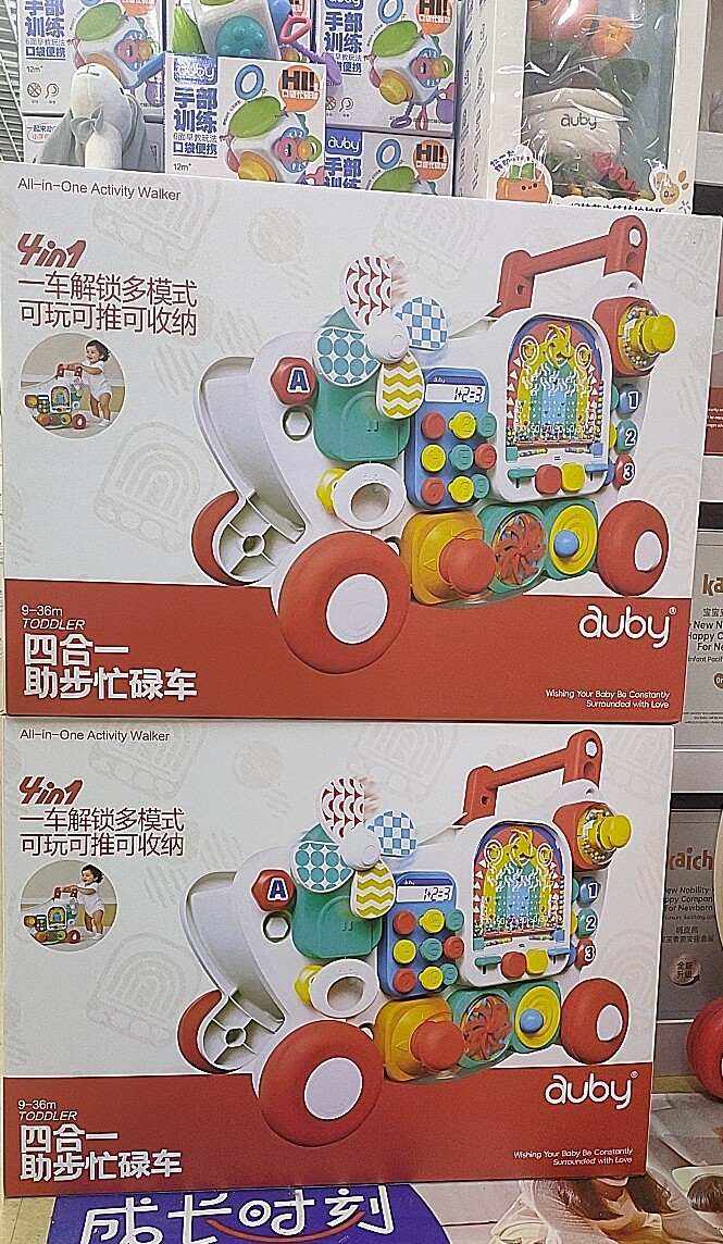 澳贝忙碌四合一学步车助力滑行手推多功能宝宝车婴儿认知多用推车