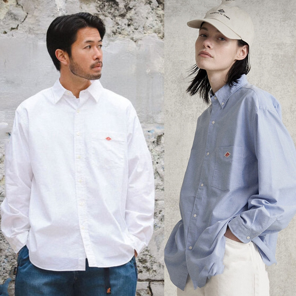 nya酱23日系danton联名beams口袋字母文艺通勤休闲长袖衬衫衣男女