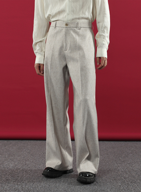 TR HOMME 男士垂感宽松阔腿裤极简老钱风中高腰拖地休闲裤秋冬款