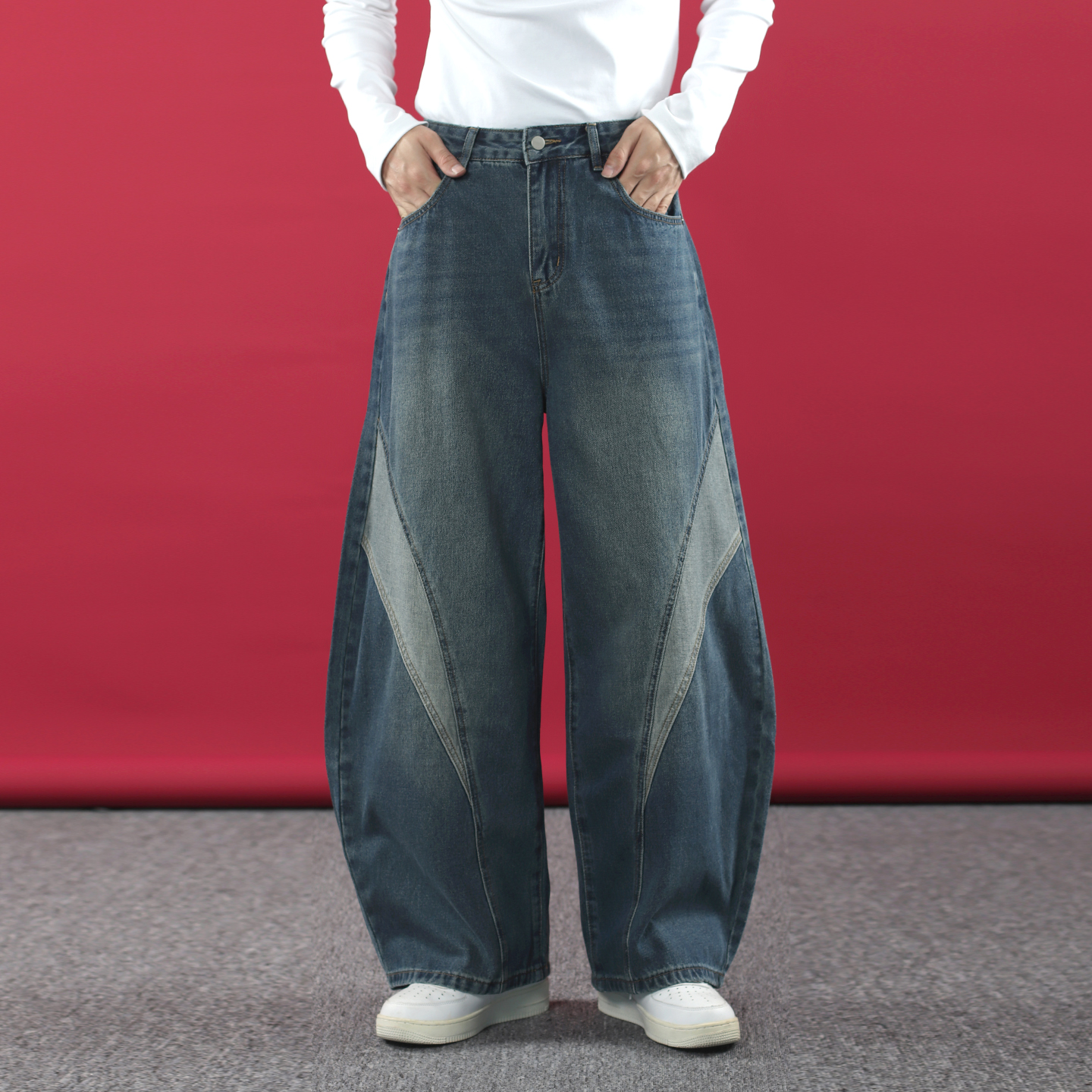 TRHOMME2025新款弯刀牛仔裤