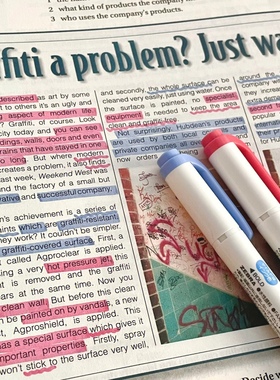 日本zebra斑马荧光色笔淡色双头标记笔学生用做笔记手帐彩色记号