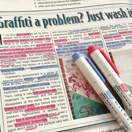 日本zebra斑马荧光色笔淡色双头标记笔学生用做笔记手帐彩色记号