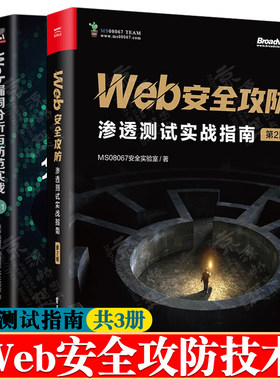 Web安全攻防:渗透测试实战指南+Web漏洞分析与防范实战 Web高危漏洞原理攻击防御手段 Web渗透技术方法流程 网络空间技安全技术