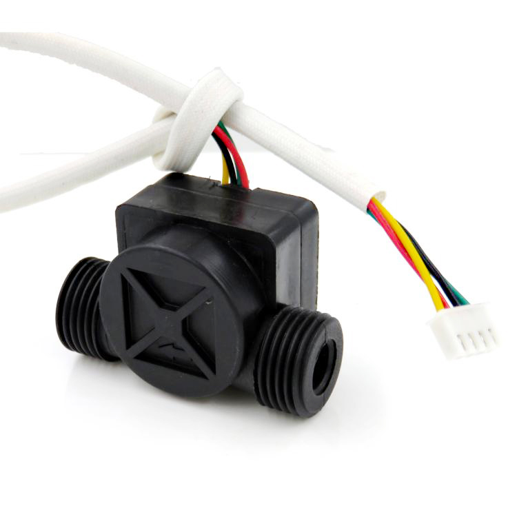 。恒温热水器水流量传感器 液体流量计 霍尔传感器 带温度感应检