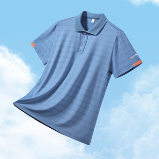 新款 冰感降温弹力冰丝速干翻领时尚 男士 polo衫 休闲潮 短袖 2024夏季