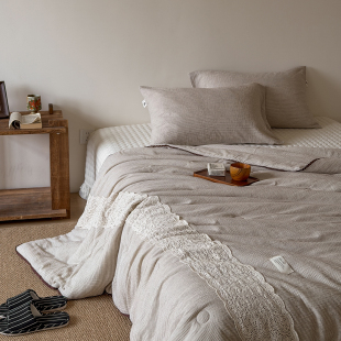 无印日式 全棉夏被子棉麻空调被纯棉被芯棉被夏凉被学生宿舍夏被