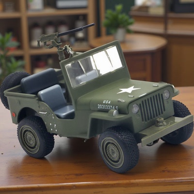 1:32 威利斯越野军车合金模型 二战军车系列 灯光音乐开引擎盖