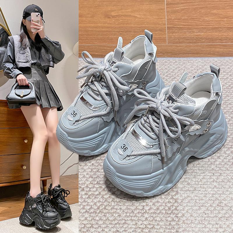 10cm增高老爹鞋女2025春新款休闲厚底鞋子小个子内增高女鞋运动鞋