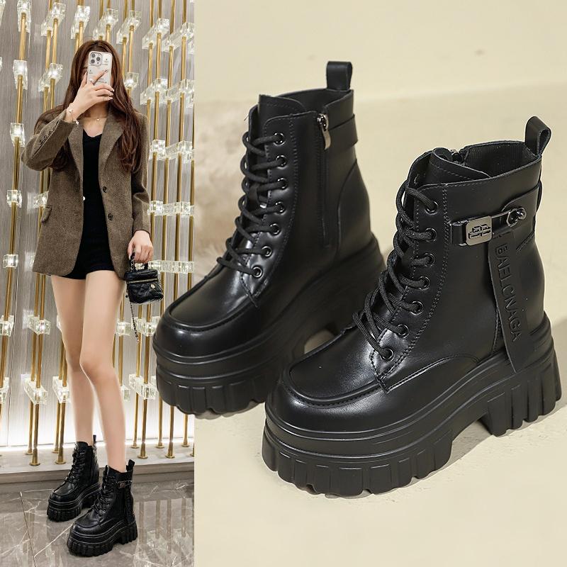 短筒内增高厚底2024新款马丁靴