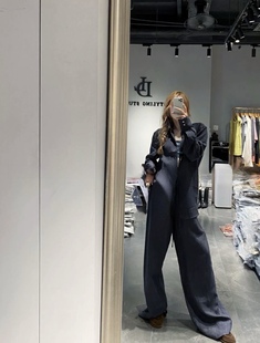 100%亚麻色织套装高端时尚2025夏季老钱风条纹衬衫阔腿裤两件套