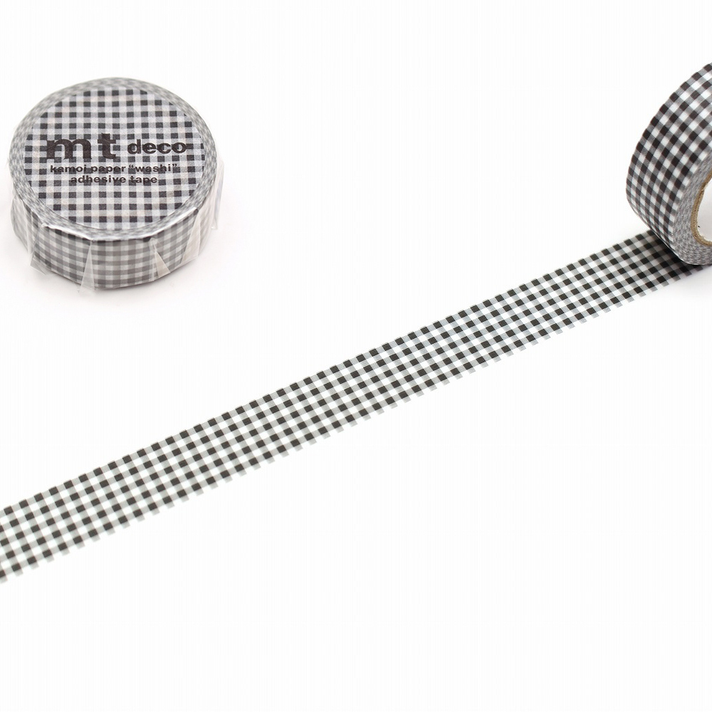 MT纯色胶带黑白格手帐拼贴基础款格纹