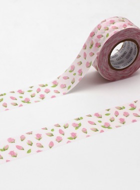 mt for PACK强粘胶带嫩芽粉花现货整卷手帐拼贴25mm ×15 m