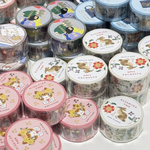表现社Aiko Fukawa 箔押手帐胶带拼贴现货整卷小猫杯子蛋糕