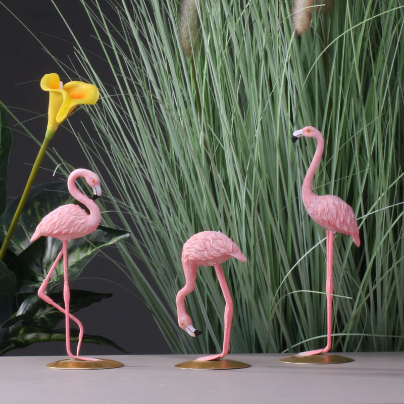 创意北欧风ins火烈鸟小摆件家居装饰品客厅店铺橱窗桌面礼物品设