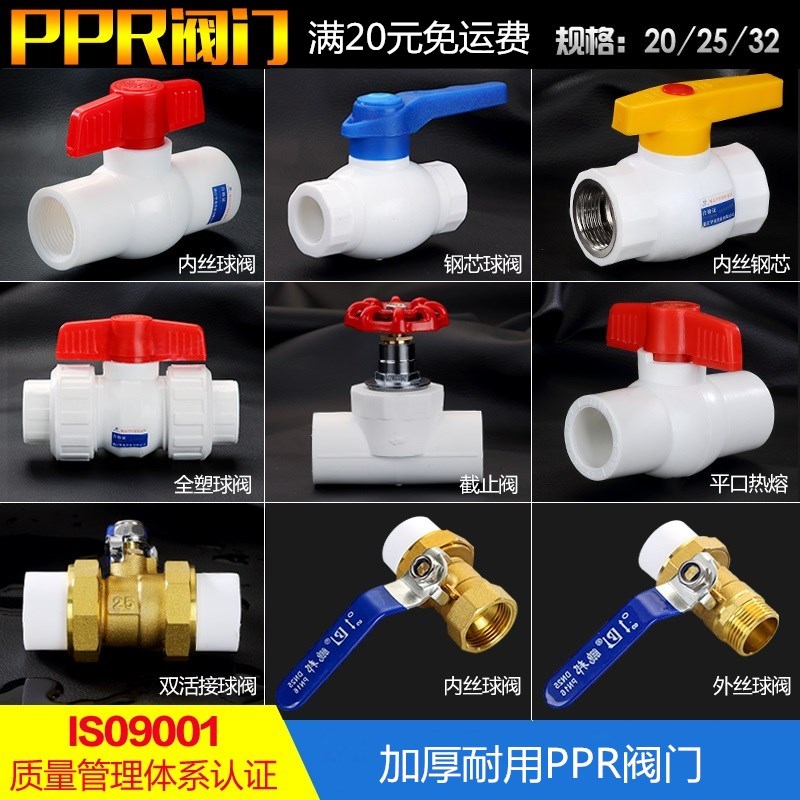 20ppr内丝四分家用加厚ppr25ppr阀门水阀6分25全塑球阀连接4分20
